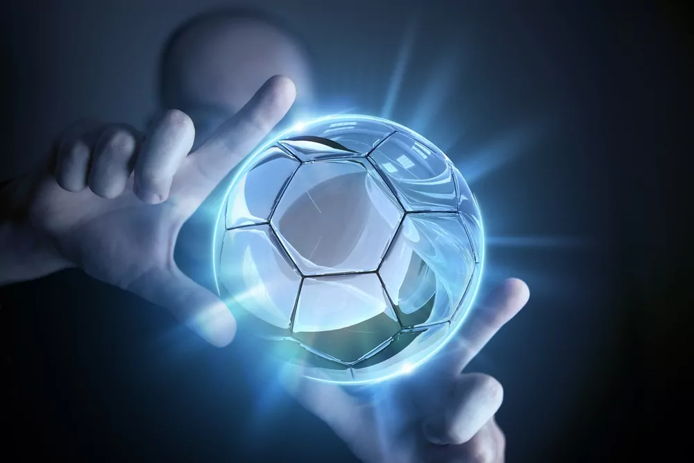 sports app trends as visualized by virtual blue soccer ball